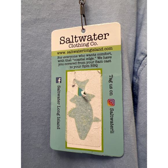 NWT Saltwater Clothing Co Men’s Montauk Crab Pullover Hoodie Tee Size XL Blue - Picture 4 of 8